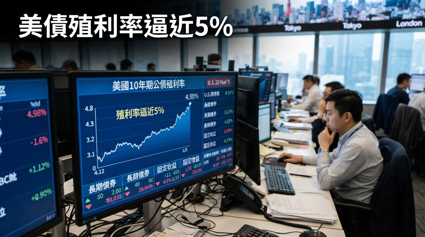美國10年期公債殖利率逼近5%　長債承壓之際新興市場債成收益配置新焦點