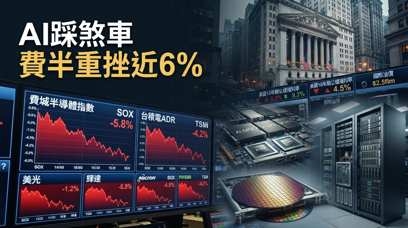 AI安全警告撞上聯準會升息預期　美股晶片股重挫、費半跌5.86%台積電ADR承壓