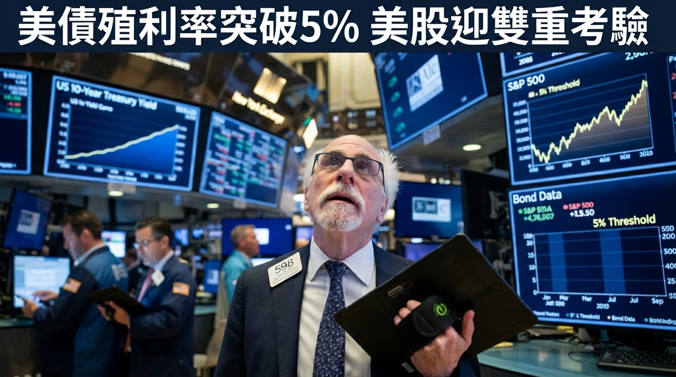 美債殖利率突破5%美股仍未失速　企業獲利與債市波動成關鍵風險