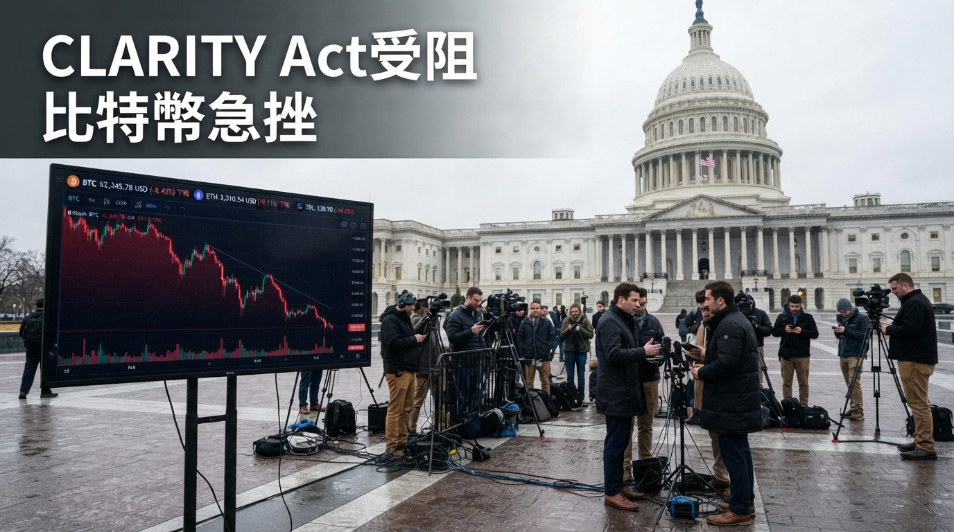 美國CLARITY Act參議院表決受阻　華盛頓監管不確定性升高比特幣以太幣同步下挫