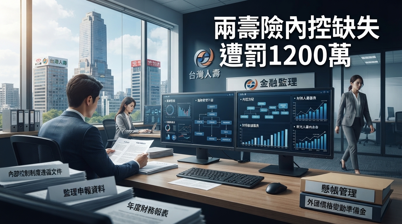 金管會台北一天開罰兩壽險1200萬元　台灣人壽懸帳挪用、新光人壽外價金申報接連出錯
