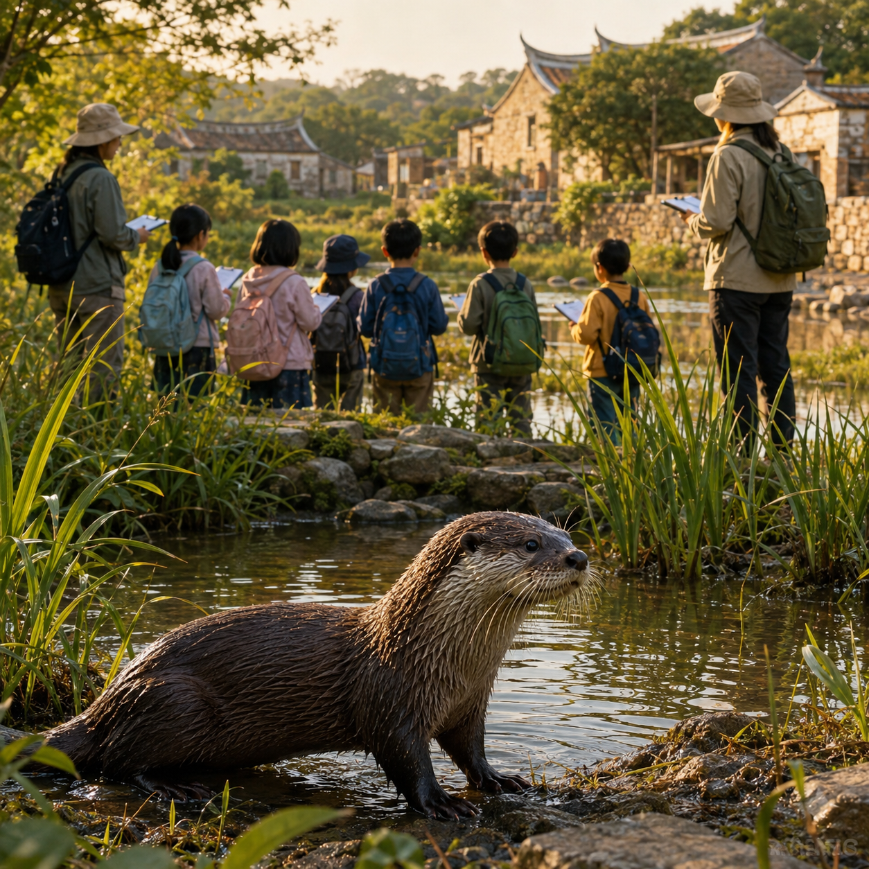 金門歐亞水獺僅剩百餘隻！跨域團隊帶學童走進「水獺的秘密花園」