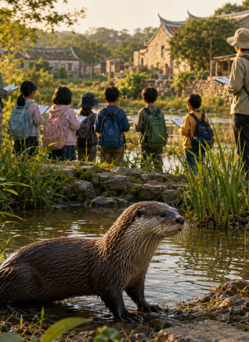 金門歐亞水獺僅剩百餘隻！跨域團隊帶學童走進「水獺的秘密花園」