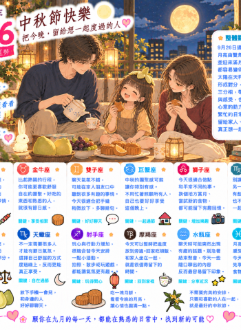 2026年9月26日 明日星座運勢  把今晚，留給想一起度過的人